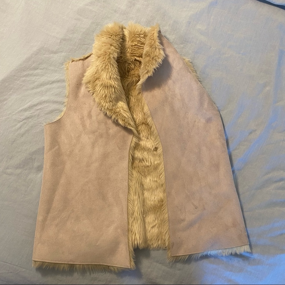 LOFT Reversible faux fur & suede vest